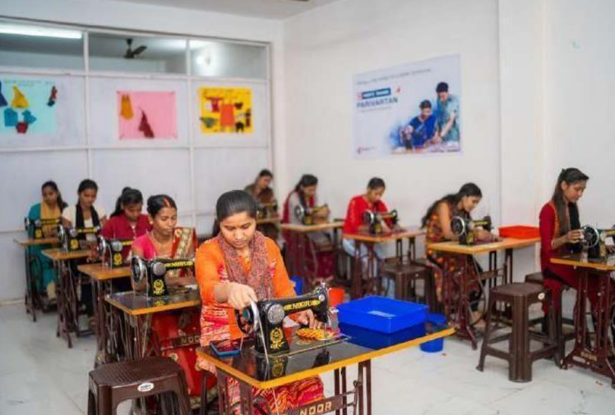 Women participating in a skills training programme